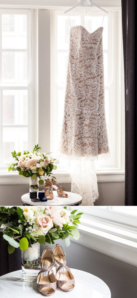 jimmy choo, Anna Maier wedding dress, elizabeth johns, Maura Rose Floral Design, wedding bouquet