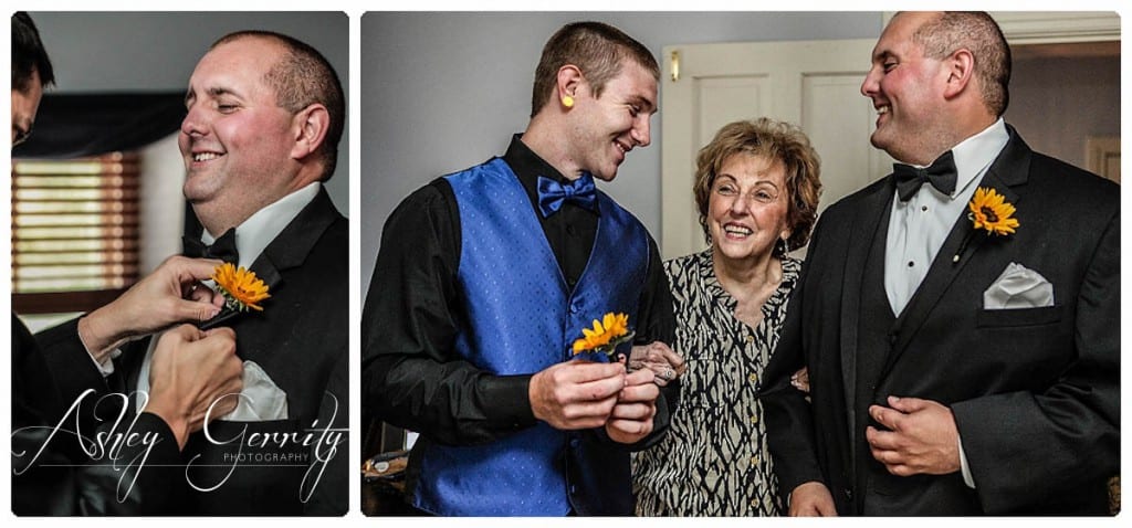 Groomsmen's Sunflower Boutonnieres