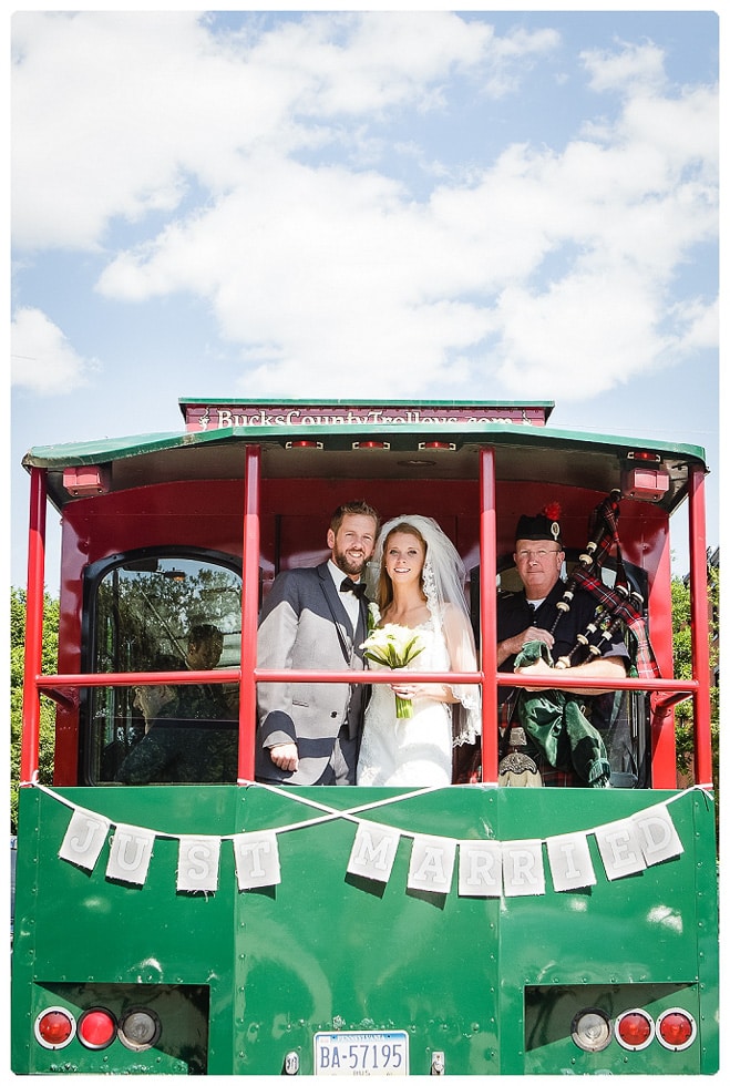 Philadelphia Wedding Photography | "Just Married" Trolley Bunting