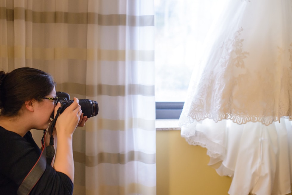 Ashley Gerrity captures lace detail on a wedding gown.