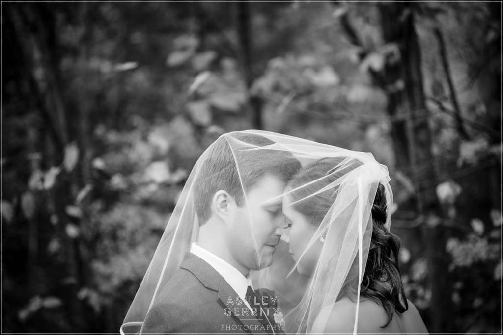 Tucking away under a veil creates an intimate moment during your wedding day portraits.
