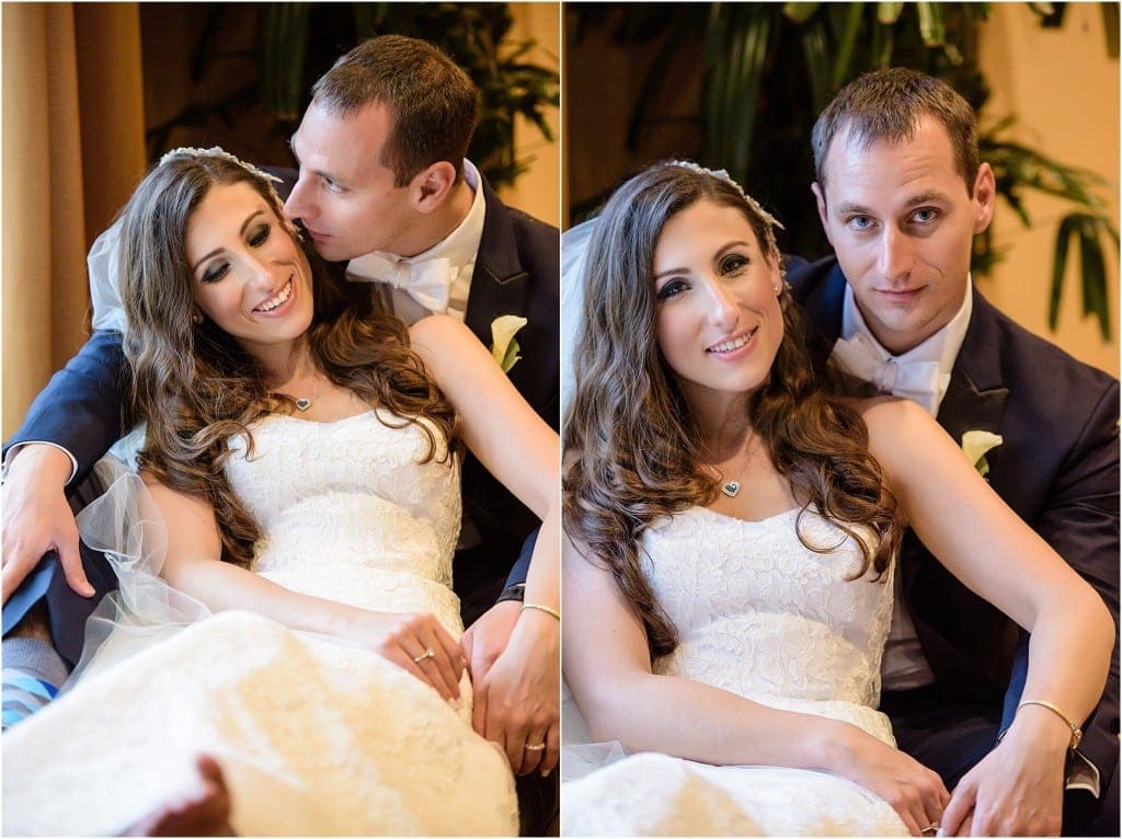 After spending some time out in the rain, Diana & Cristian snuggled up close in a secluded hallway for some more beautiful portraits.