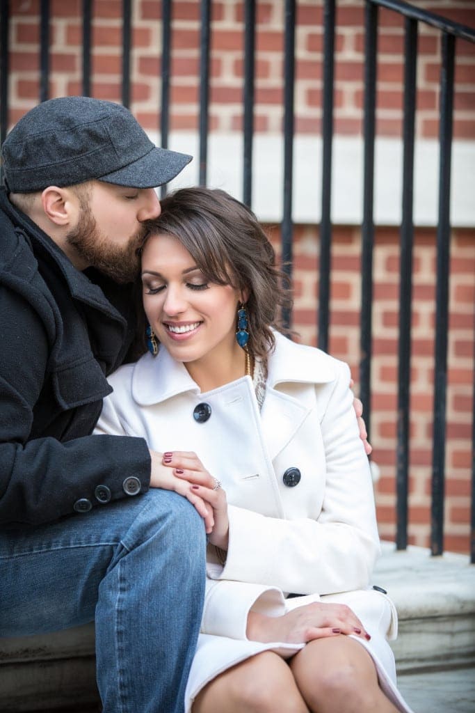 Hannah's white peacoat contrasted wonderfully with Dustin's black military jacket.