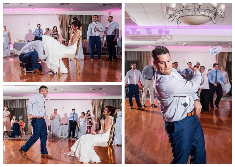 Always one of the sexiest moments at a reception, the removing of the garter. Dan did not disappoint.