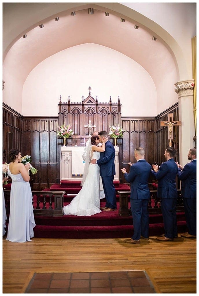 First kiss as husband and wife!