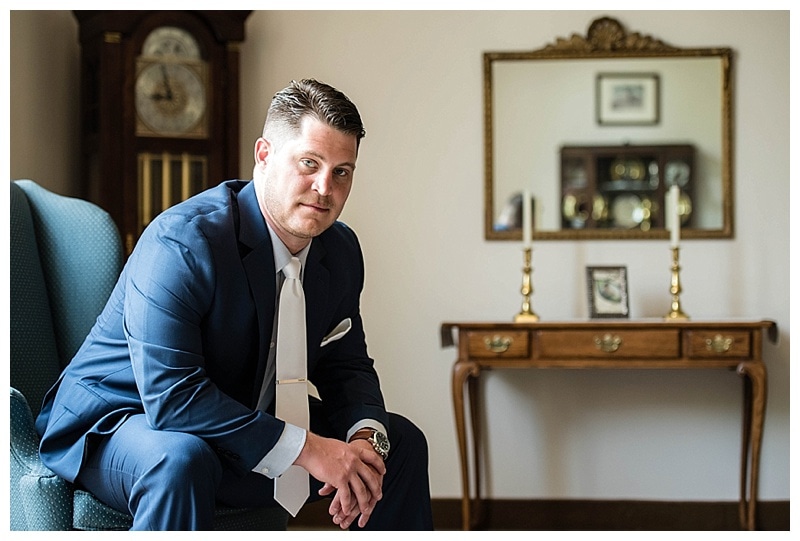 Dan looked very handsome as he waited for his wedding to commence. 