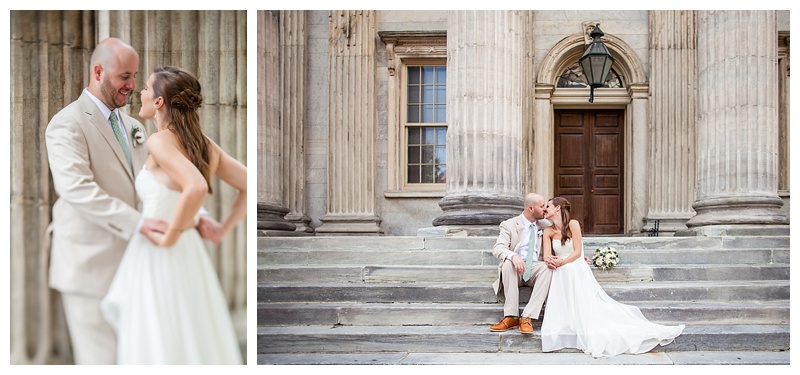 The First National Bank is a great place for couples portraits.
