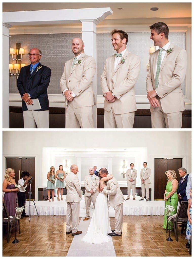 A very excited groom awaited his lovely bride.