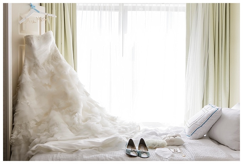 A dress fit for a regal ball, shoes to dance away the night, and a handkerchief to dab away any tears of joy.