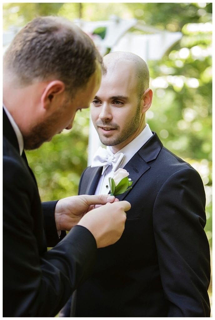 Prince Charming was dressed to the nines, and his boutonniere put the final touch on. 