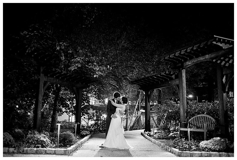 A romantic, backlit nighttime portrait is the best way to cap off a beautiful wedding. 