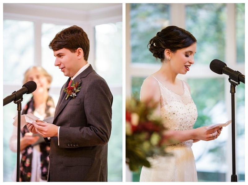 Sabrina and Benjamin exchanging their vows.