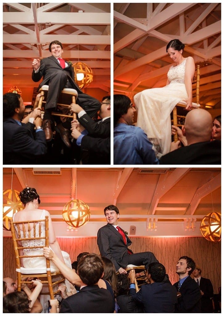 More dancing as Sabrina and Benjamin found themselves airborne as part of the traditional hora dance. 