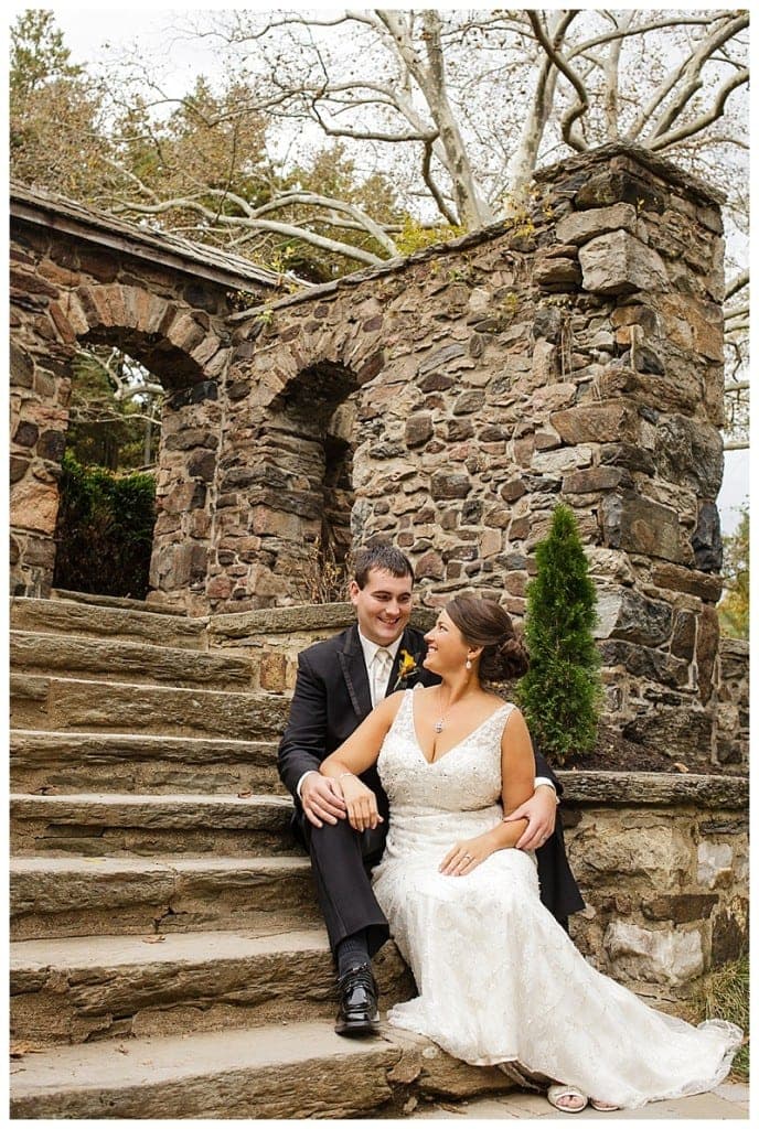 The rugged stonework contrasted so perfectly with Carolyn and Dan's wedding day attire, we had to photograph them there.