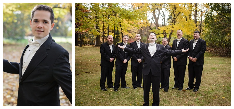 Matt goofing off with his groomsmen at Sugarloaf campus. 