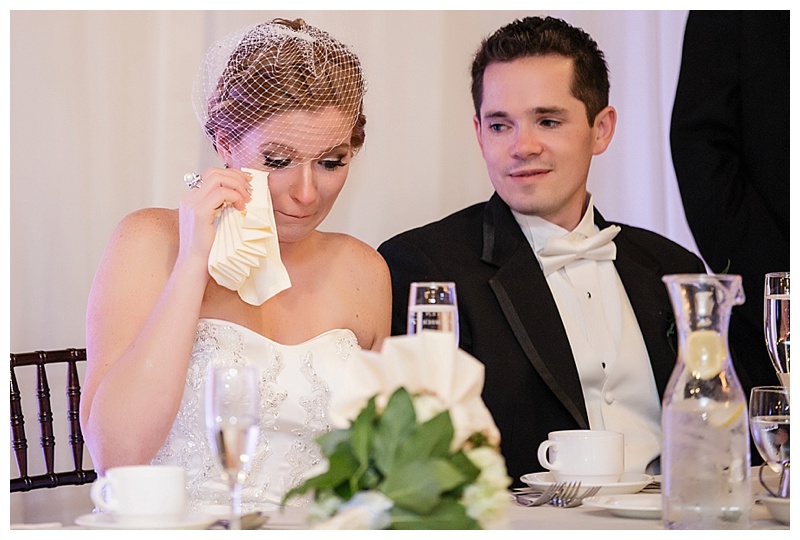The maid of honor speech brought a tear to Kristen's eye.