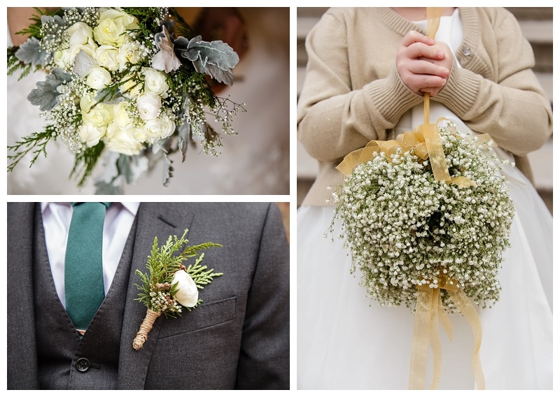 Some of the lovely floral details inspired by winter for Charmaine and Scott's wedding. 