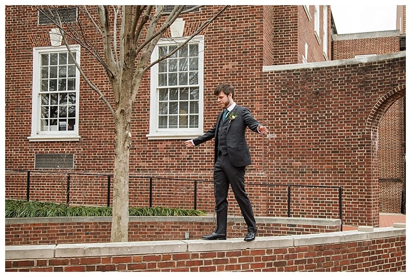 Scott taking a moment to relax and play while waiting for his first look with Charmaine.