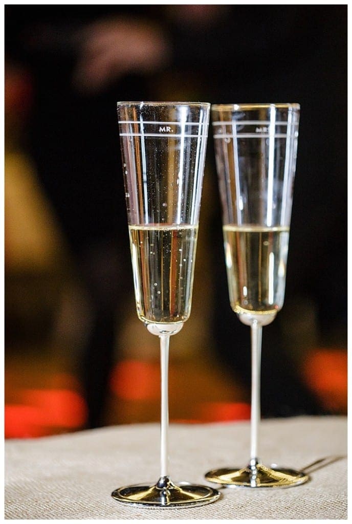His and hers champagne flutes - simple and so refined.
