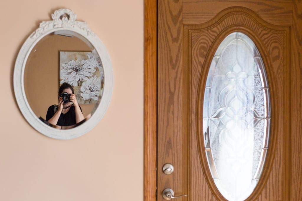 Reflective Surfaces are always fun for wedding photography selfies!