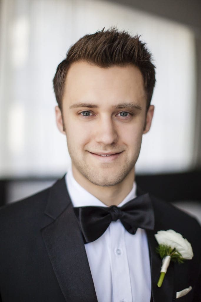 Nate looking completely dapper and ready to meet his bride.