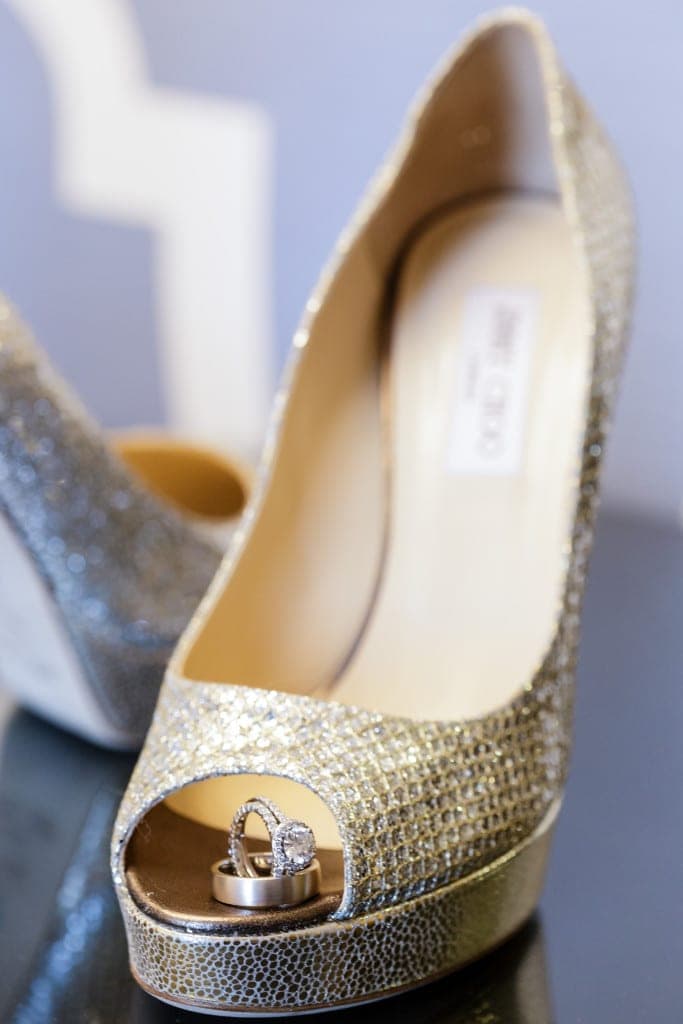 Oh, these Jimmy Choos. We can't get enough of them and the beautiful ring set from this Downtown Club wedding. 