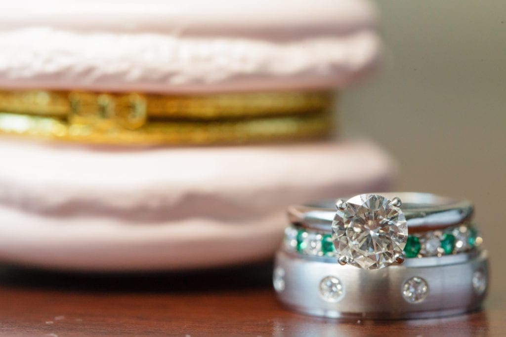Catherine's stunning Mervis Diamond engagement ring and their Govberg wedding bands. 