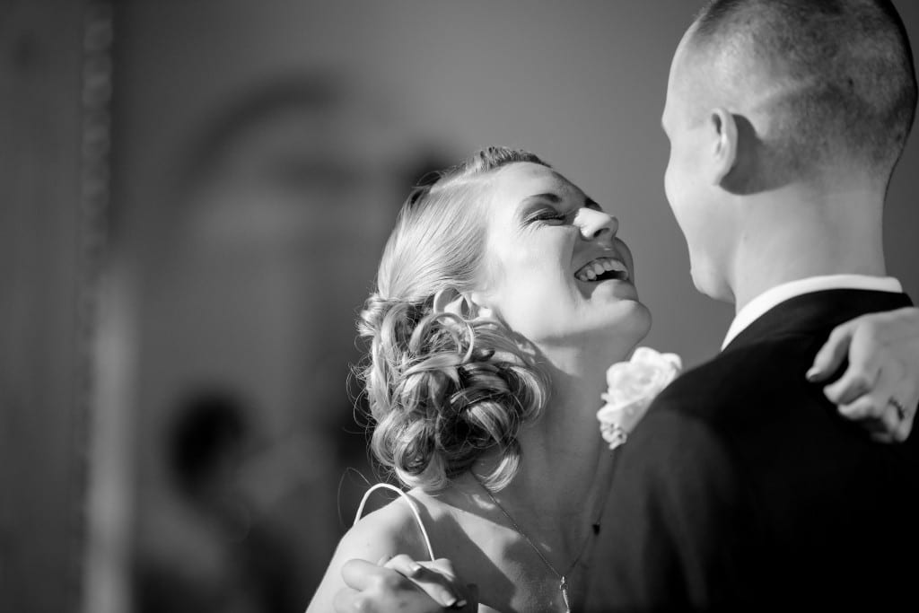 One of the joyful laughs shared by the newlyweds as they danced together as husband and wife. 