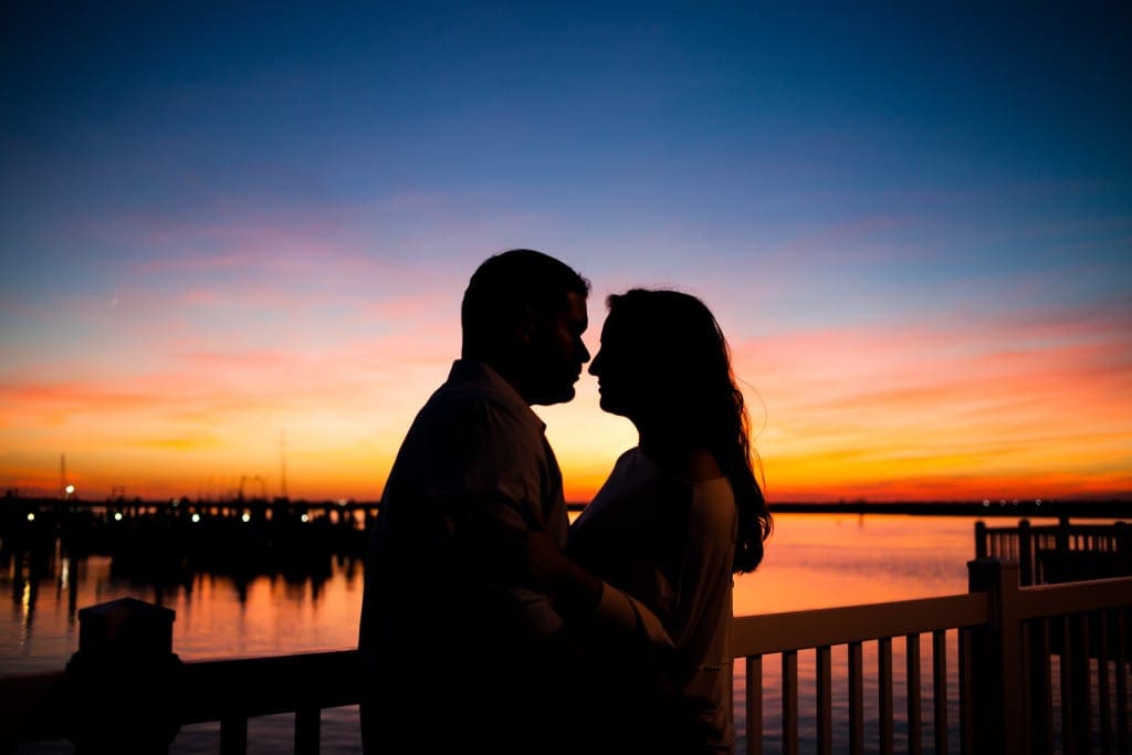 Jersey shore sunset engagement photos