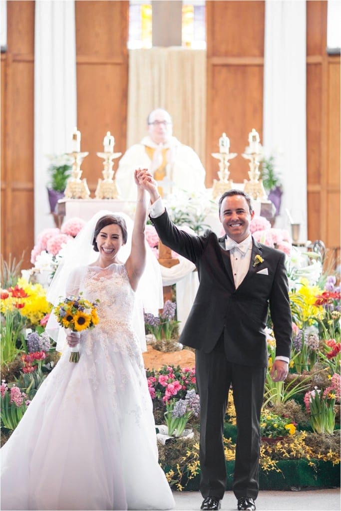Andrea and Jason's Christiana Hilton Wedding with blue and sunflower yellow color scheme by Ashley Gerrity Photography 16