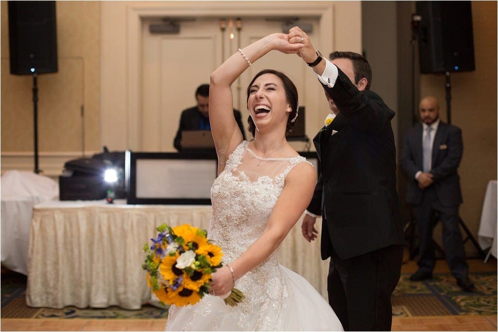 Andrea and Jason's Christiana Hilton Wedding with blue and sunflower yellow color scheme by Ashley Gerrity Photography 28