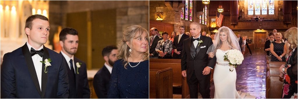 St Agness church wedding photos bride entering church westchester pa