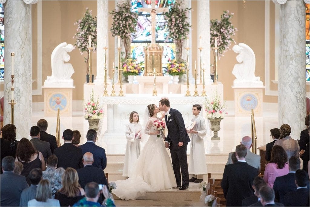 St. Bede the Venerable church first kiss photo wedding