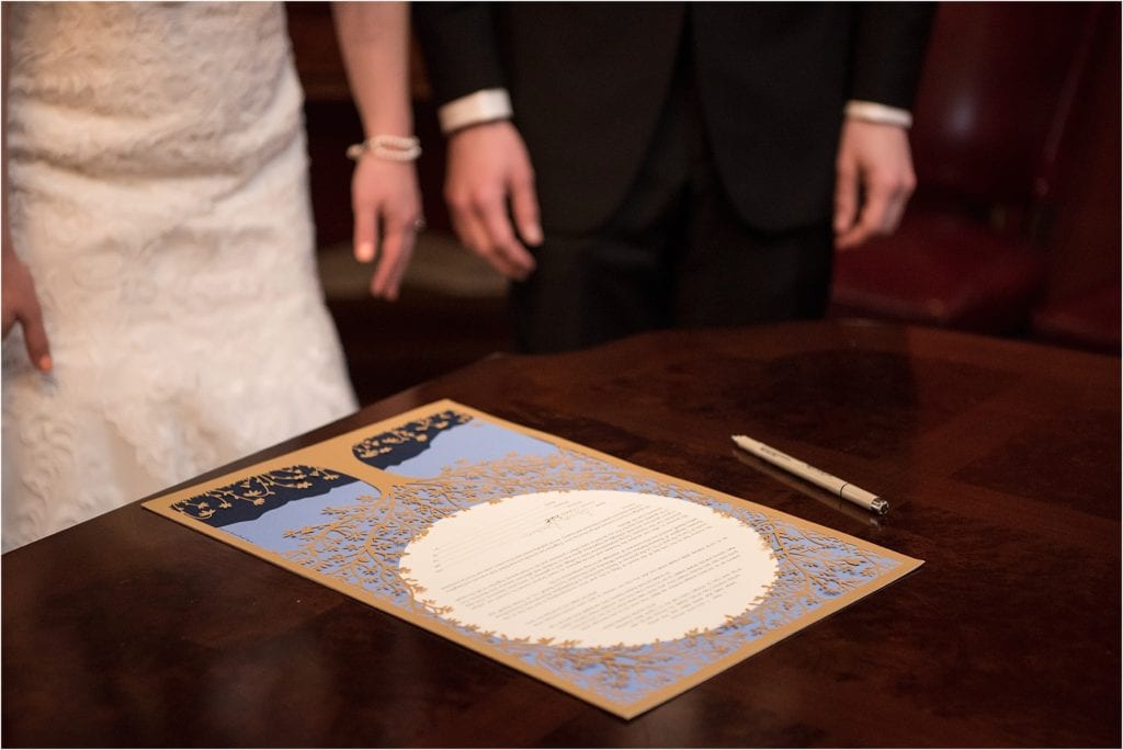 pretty ketubah photos for this Jewish wedding ceremony at Germantown Cricket club