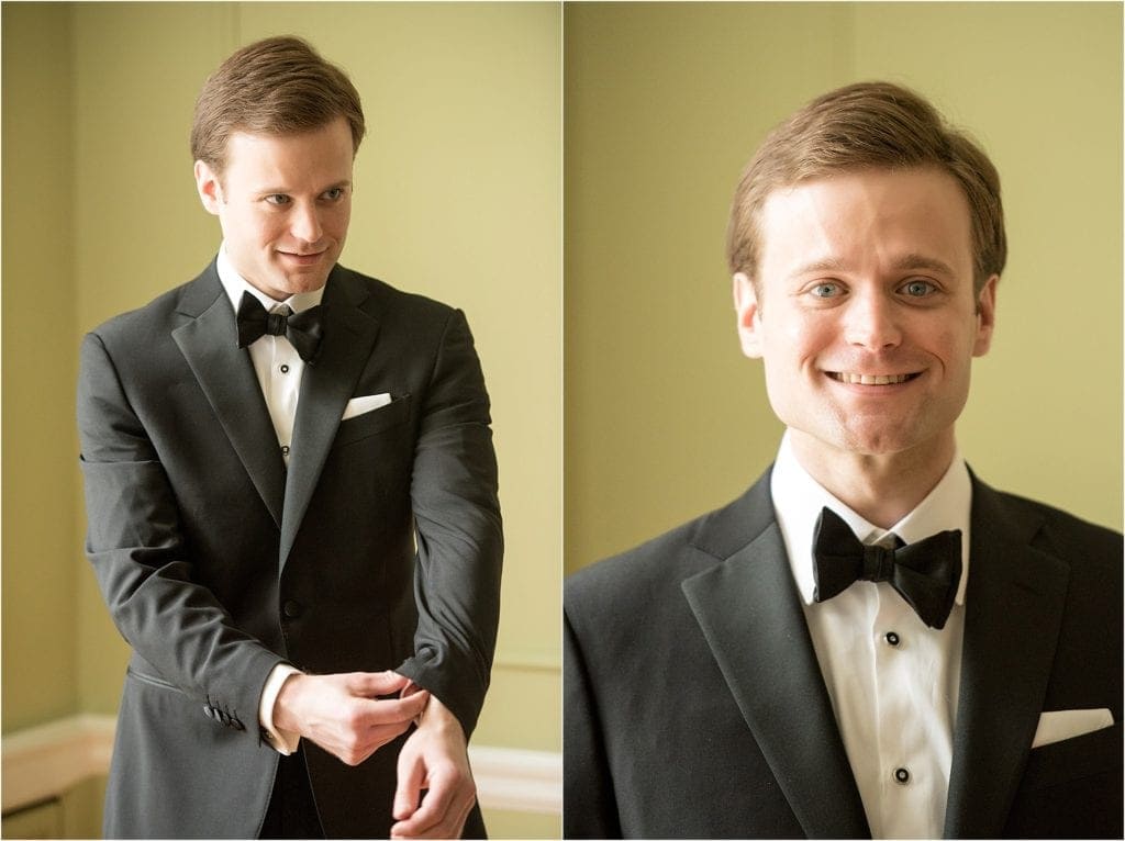 handsome groom in tune for a philly wedding