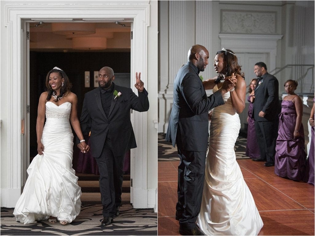 Wedding at Le Meridien entrance and first dance of bride and groom