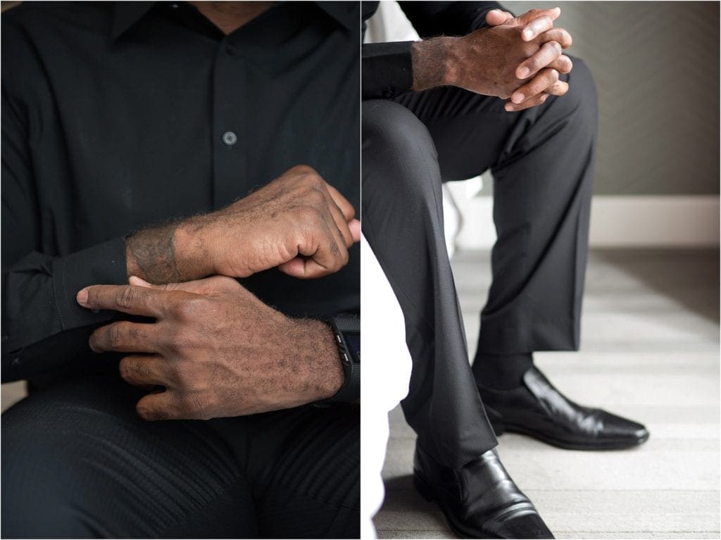 groom getting ready at Philadelphia Wedding at Le Meridien 