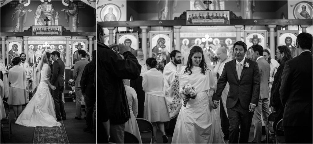 orthodox Wedding in ceremony first kiss 