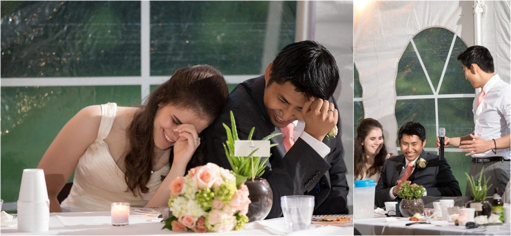 Cheerful Spring Wedding in Souderton PA- funny moments during the toasts