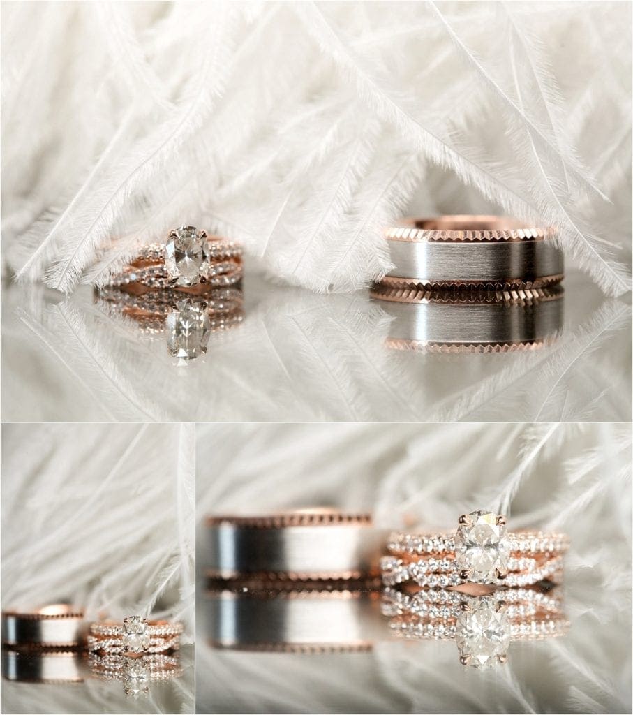 unique diamond rings and wedding band platinum and bronze