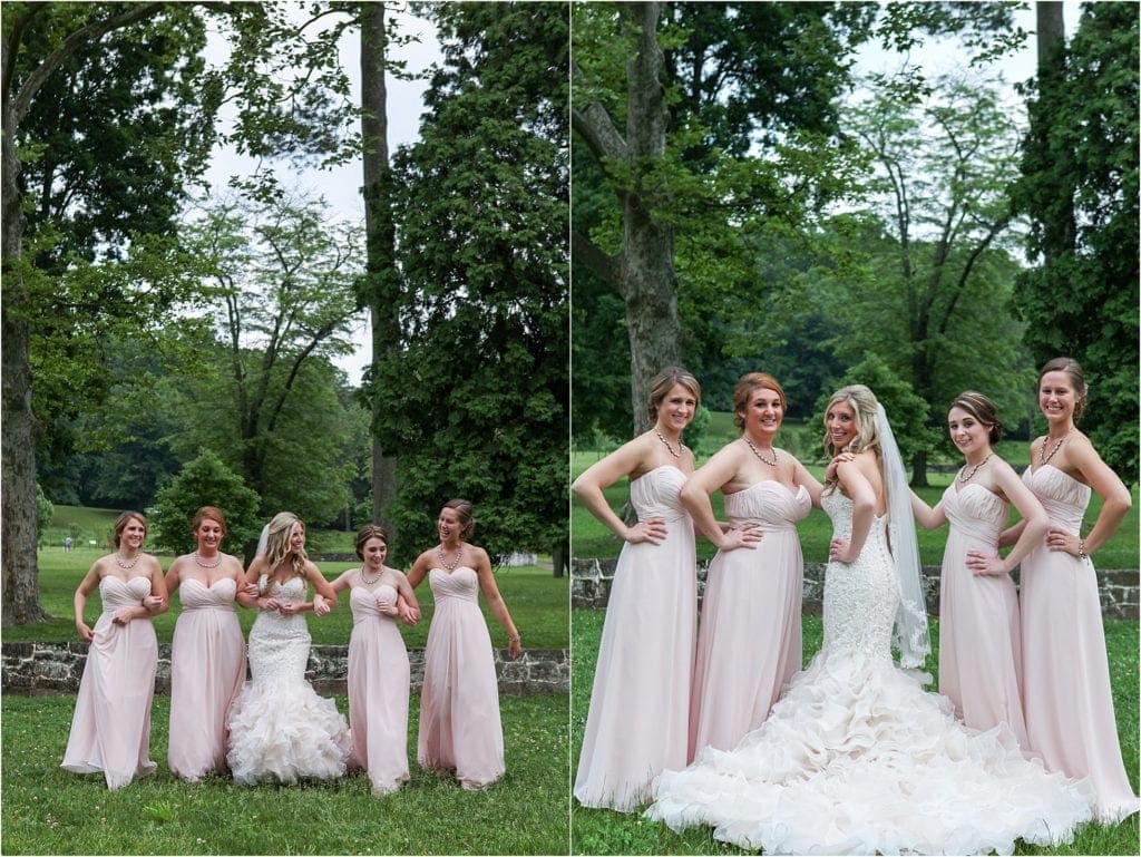 pink bridesmaid dress photos- Valley Forge