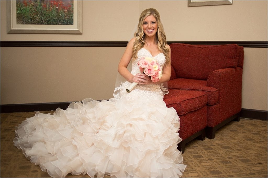 pink and yellow wedding bouquet