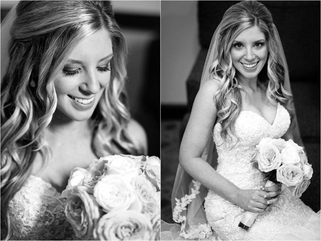 black and white photos of bridal portraits