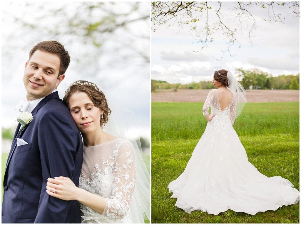 photo of bride and groom spring mill manor wedding