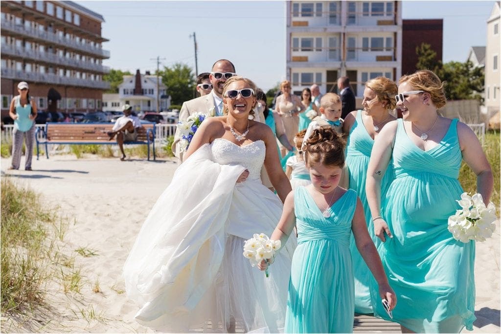 fun beach portraits for Cape May Beach Wedding at The Grand Hotel 