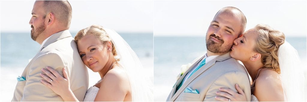 romantic beach portraits for bride and groom Cape May wedding NJ