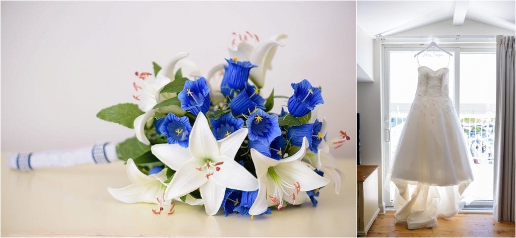 blue and white wedding bouquet ideas- Cape May NJ wedding