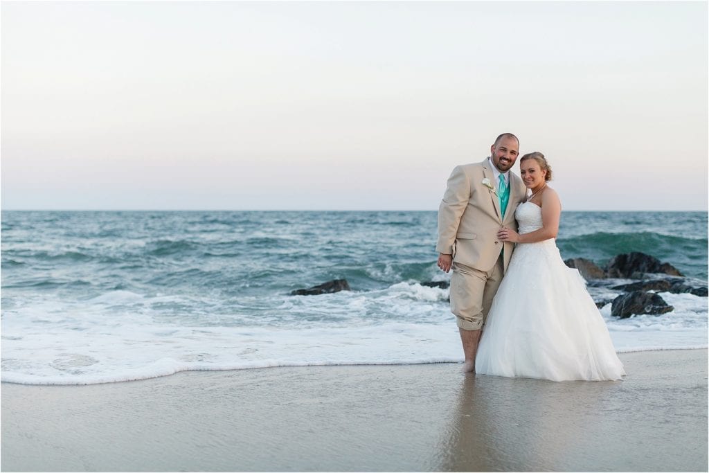 Cape May Beach Wedding photos during sunset