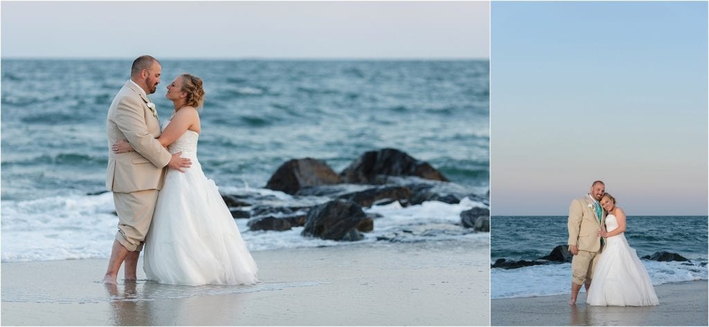 Cape May Beach Wedding photos at the shore sunset 