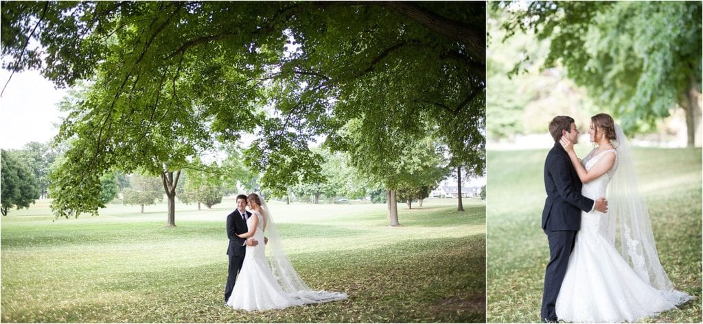 Outdoor wedding photos of bride and groom in Central PA